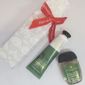 NEW Bath and Body Works Eucalyptus Spearmint set of Hand Cream and Pocketbac box